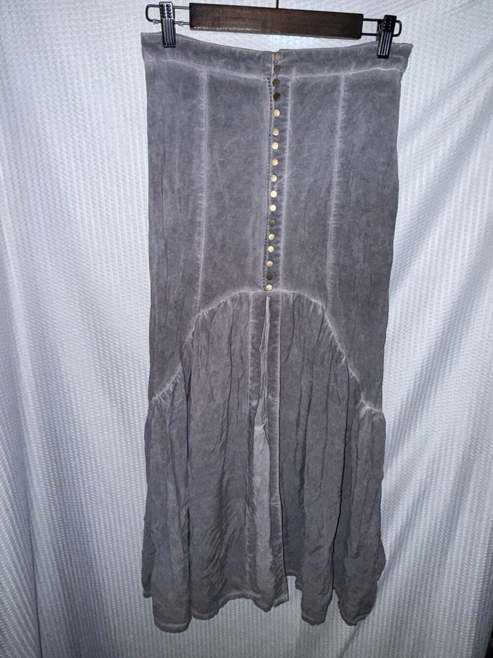 Altar'd State Corduroy Button-Front Tiered Maxi Skirt